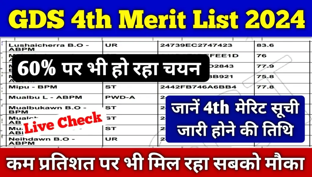 gds 4th merit list 2024